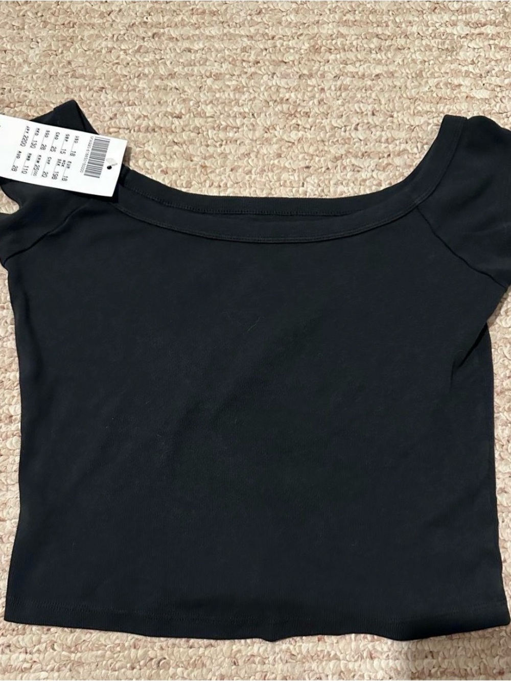 Brandy Melville Black Boat Neck Top